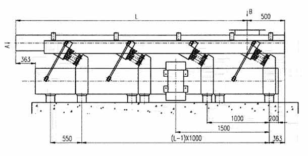 SZF型慣性振動(dòng)熱料輸送機(jī)外形尺寸